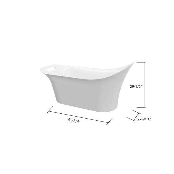 A&E Bath & Shower London Freestanding Bathtub 64in White RONA