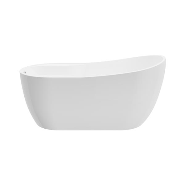 A&E Bath & Shower Miami Freestanding Bathtub - 59-in - White