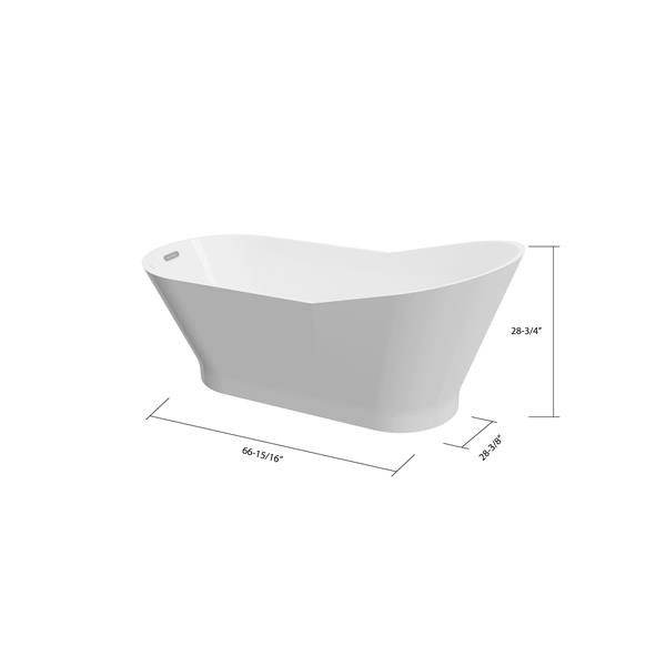 A&E Bath & Shower San Diego Freestanding Bathtub 67in White RONA