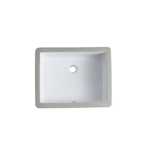 A&E Bath & Shower Isla Undermount Ceramic Basin Sink, Glossy White