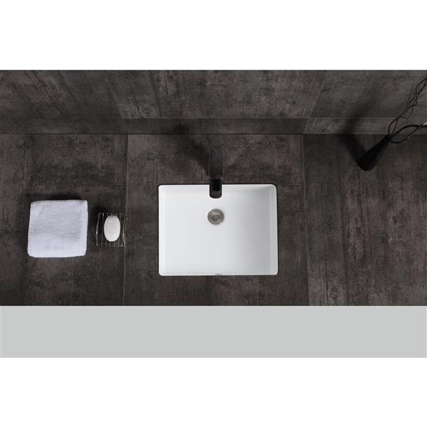 A&E Bath & Shower Isla Undermount Ceramic Basin Sink, Glossy White