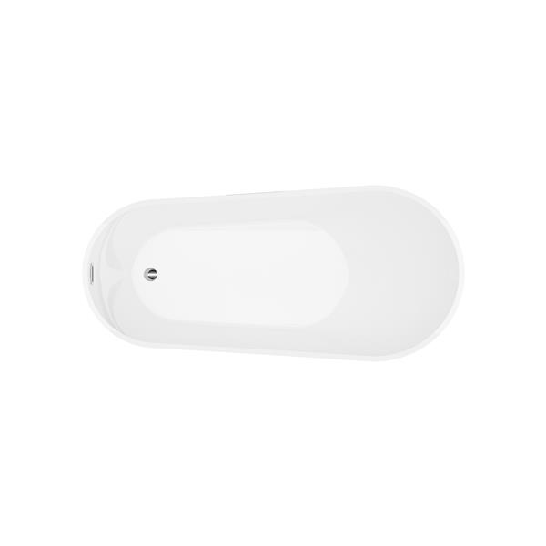 Bain autoportant Riviera de A&E Bath & Shower, 59 po, blanc