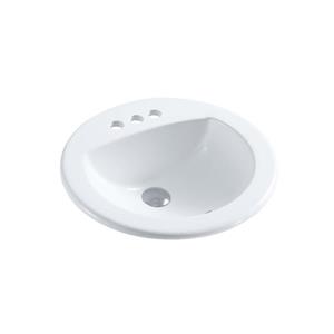 A&E Bath & Shower Ingrid Drop-in Ceramic Basin Sink, Glossy White