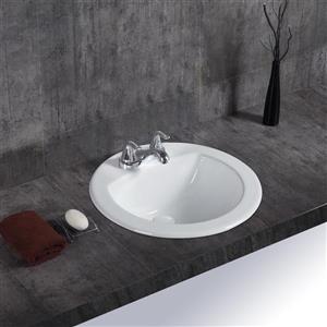 Lavabo encastré Ingrid de A&E Bath & Shower, blanc lustré