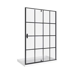 A&E Bath & Shower Taylor 60-in Black Matte Bath Screen Shower Enclosure