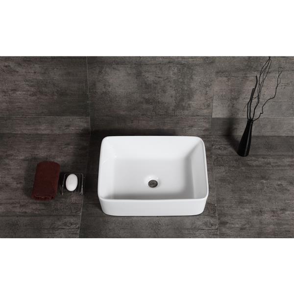 Lavabo sous comptoir Mia de A&E Bath & Shower, blanc lustré