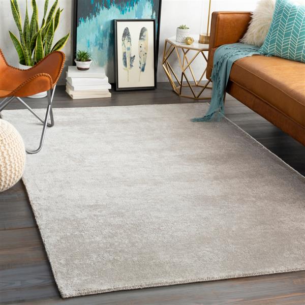 Surya Aspen Solid Area Rug - 5-ft  x 7-ft 6-in   - Rectangular -  Medium Grey