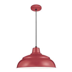 Millenium Lighting R Series Warehouse 1-Light Cord Hung Pendant Light - 17-in - Satin Red