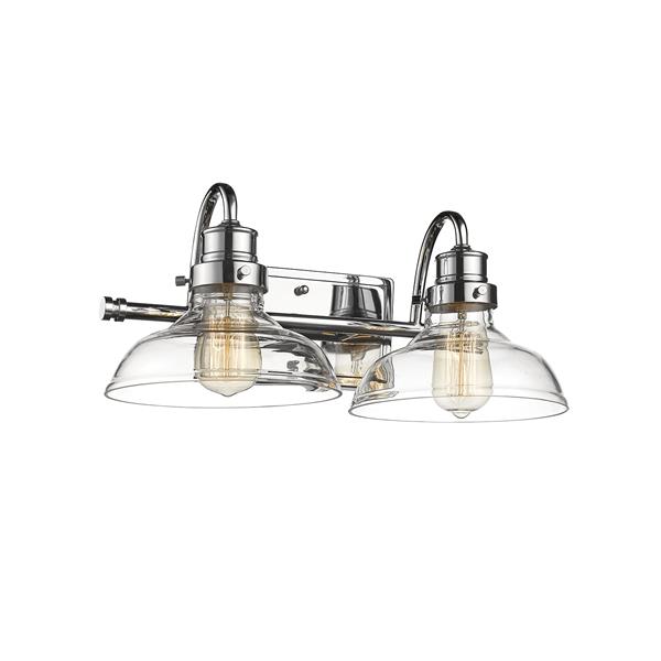 Millenium Lighting 2-Light Vanity Light With Clear Glass - Chrome