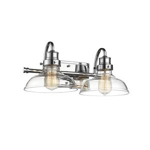 Millenium Lighting 2-Light Vanity Light With Clear Glass - Chrome