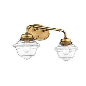 Millenium Lighting Neo-Industrial 2-Light Vanity Light With Clear Glass - Heirloom Bronze