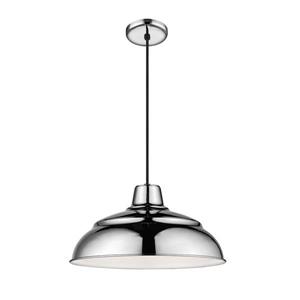 Millenium Lighting R Series Warehouse 1-Light Cord Hung Pendant Light - 17-in - Polished Nickel
