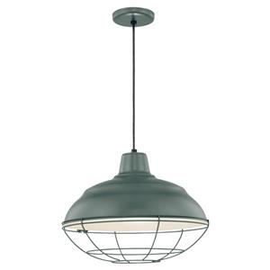 Millenium Lighting R Series Warehouse 1-Light Cord Hung Pendant Light - 17-in - Satin Green