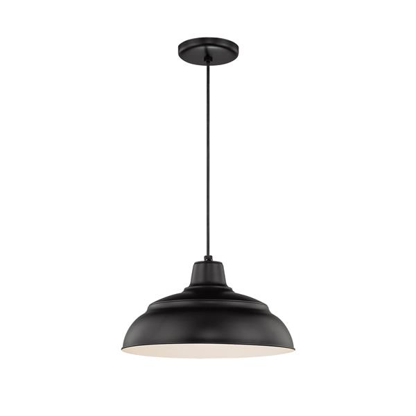 Millenium Lighting R Series Warehouse 1-Light Cord Hung Pendant Light - 14-in - Satin Black