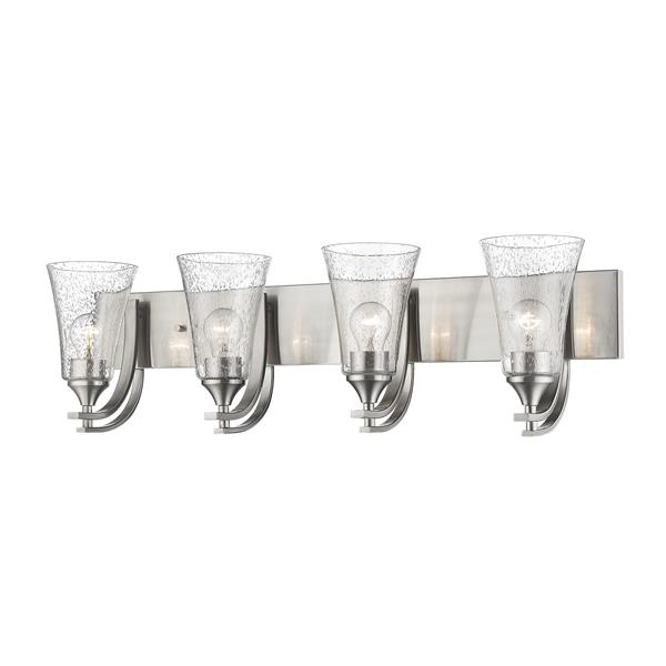 Millenium Lighting Natalie 4-Light Vanity Light With Clear Seeded Glass - Satin Nickel