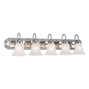 Millenium Lighting 5-Light Vanity Light With Faux Alabaster Glass - Chrome