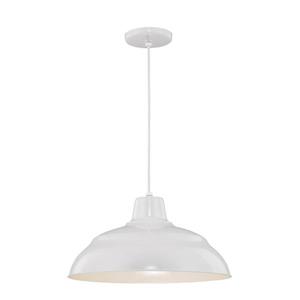 Millenium Lighting R Series Warehouse 1-Light Cord Hung Pendant Light - 17-in - White