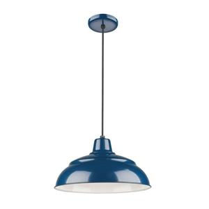 Millenium Lighting R Series Warehouse 1-Light Cord Hung Pendant Light - 14-in - Navy Blue