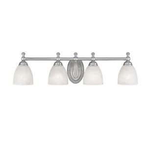 Millenium Lighting 4-Light Vanity Light With Faux Alabaster Glass - Satin Nickel