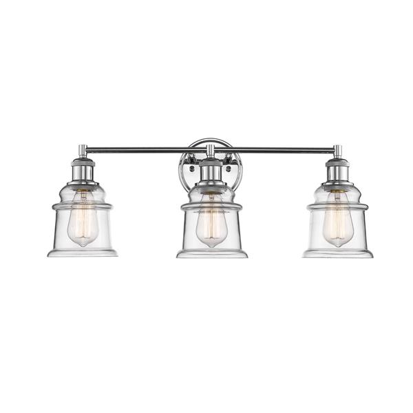 Millenium Lighting 3-Light Vanity Light With Clear Glass - Chrome