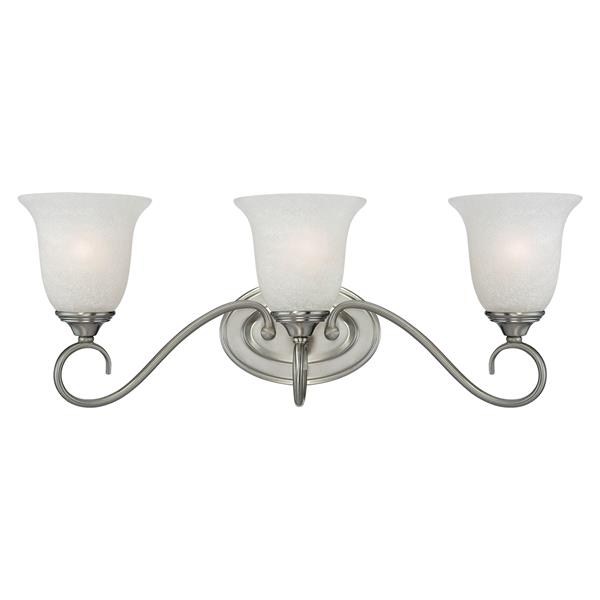 Millenium Lighting 3-Light Vanity Light With India Scavo Glass - Satin Nickel