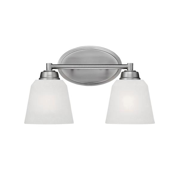 Millenium Lighting Franklin 2-Light Vanity Light With India Scavo Glass -  Brushed Pewter