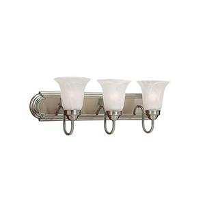 Millenium Lighting 3-Light Vanity Light With Faux Alabaster Glass - Satin Nickel