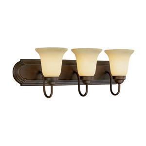 Millenium Lighting 3-Light Vanity Light With Turinian Scavo Glass - Rubbed Bronze