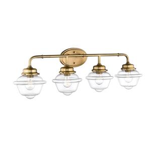 Millenium Lighting Neo-Industrial 4-Light Vanity Light With Clear Glass - Heirloom Bronze