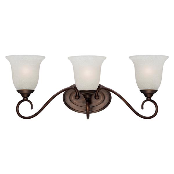Millenium Lighting 3-Light Vanity Light With India Scavo Glass - Rubbed Bronze