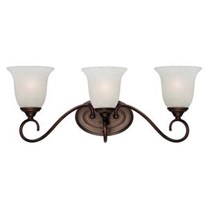 Millenium Lighting 3-Light Vanity Light With India Scavo Glass - Rubbed Bronze
