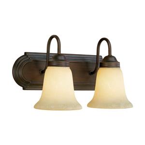 Millenium Lighting 2-Light Vanity Light With Turinian Scavo Glass - Rubbed Bronze
