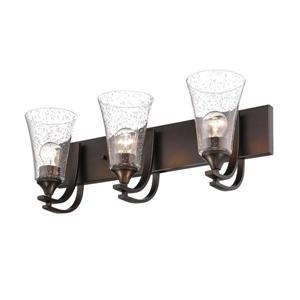 Millenium Lighting Natalie 3-Light Vanity Light With Clear Seeded Glass - Rubbed Bronze