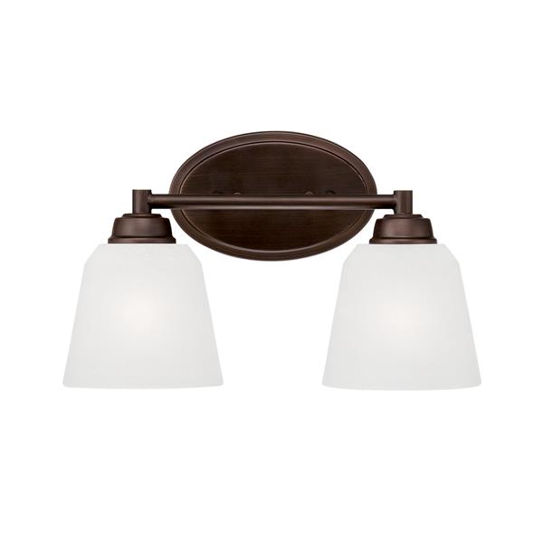 Millenium Lighting Franklin 2-Light Vanity Light With India Scavo Glass -  Rubbed Bronze