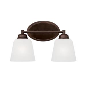 Millenium Lighting Franklin 2-Light Vanity Light With India Scavo Glass -  Rubbed Bronze