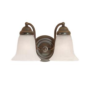 Millenium Lighting 2-Light Vanity Light With Faux Alabaster Glass - Colonial Bronze