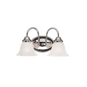 Millenium Lighting 2-Light Vanity Light With Faux Alabaster Glass - Chrome