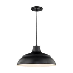 Millenium Lighting R Series Warehouse 1-Light Cord Hung Pendant Light - 17-in - Satin Black