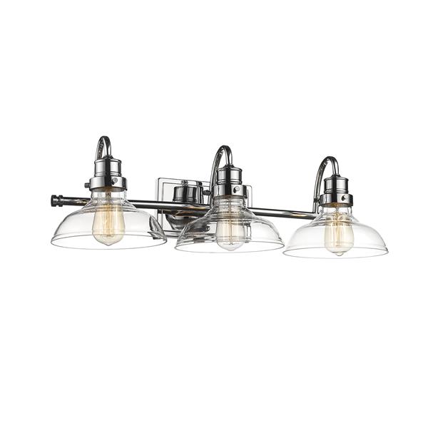 Millenium Lighting 3-Light Vanity Light With Clear Glass - Chrome