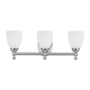 Millenium Lighting 3-Light Vanity Light With Etched White Glass - Chrome