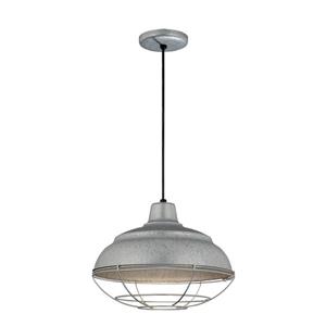 Millenium Lighting R Series Warehouse 1-Light Cord Hung Pendant Light - 14-in - Satin Nickel