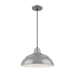 Millenium Lighting R Series Warehouse 1-Light Cord Hung Pendant Light - 14-in - Gray