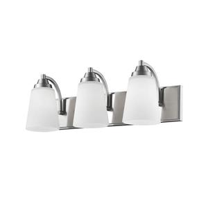 Millenium Lighting 3-Light Vanity Light With Etched White Glass - Satin Nickel