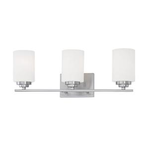 Millenium Lighting Durham 3-Light Vanity Light With Etched White Glass - Satin Nickel