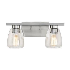 Millenium Lighting 2-Light Vanity Light With Clear Glass - Satin Nickel