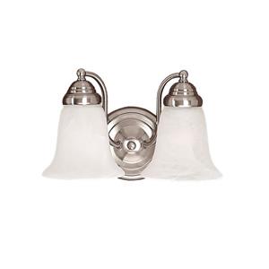 Millenium Lighting 2-Light Vanity Light With Faux Alabaster Glass - Satin Nickel
