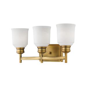 Millenium Lighting Burbank 3-Light Vanity Light With Etched White Glass - Heirloom Bronze