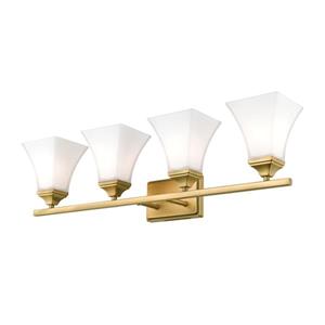Millenium Lighting 4-Light Vanity Light With Etched White Glass - Heirloom Bronze
