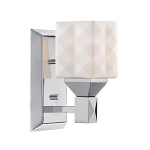 Millenium Lighting 1-Light Vanity Light With White Glass - Chrome
