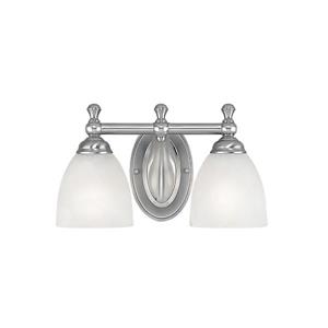 Millenium Lighting 2-Light Vanity Light With Faux Alabaster Glass - Satin Nickel